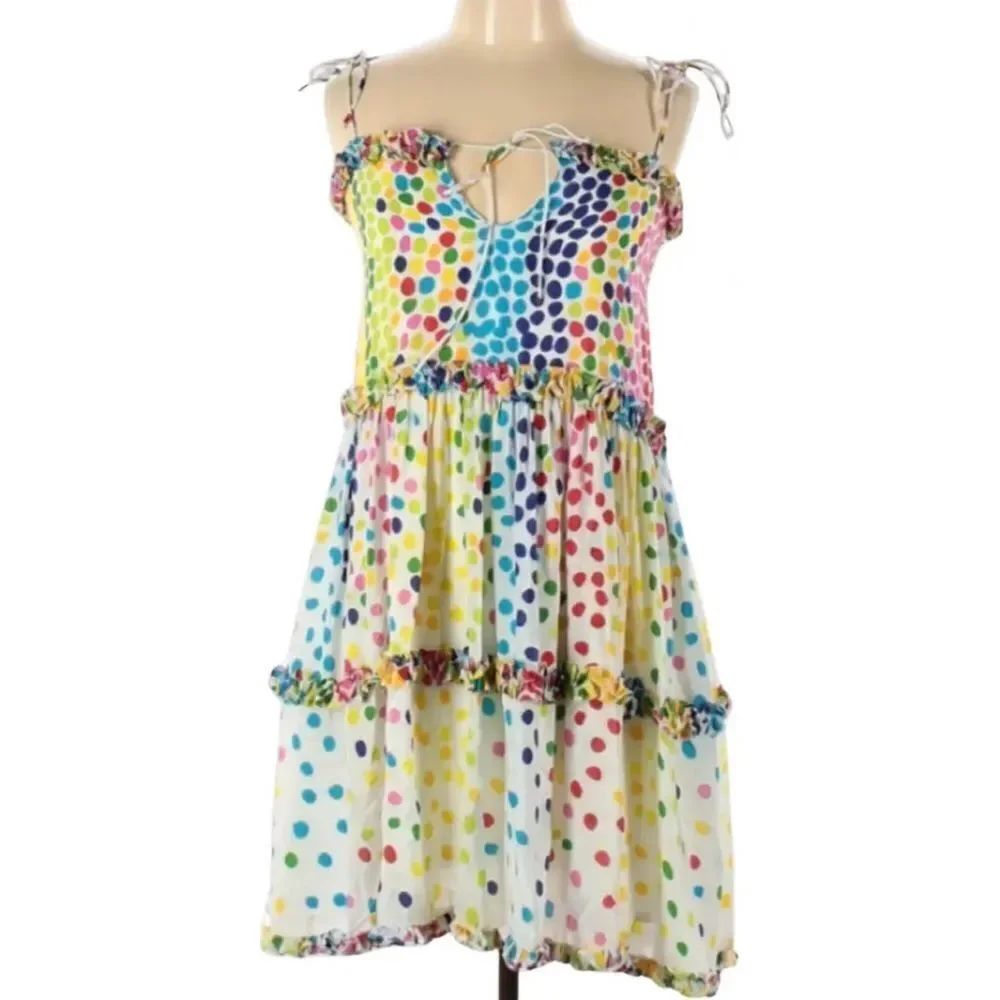 All Things Mochi Mini Multicolored Silk Dress(Size Xs) — image 2 of 8